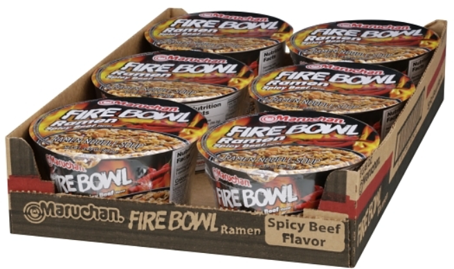 (S6-12) US - Maruchan Cup Noodles - Flaming Beef Flavor 3.49oz (99.2g) x 6 Units