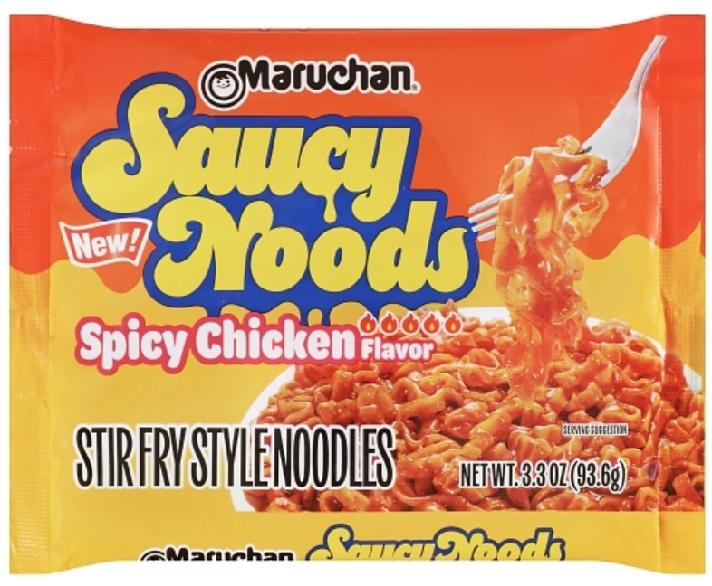 (S6-12) Us - Noodles - Maruchan Saucy Noods - Spicy Chicken 3.3oz (93.6g) x 20 Units