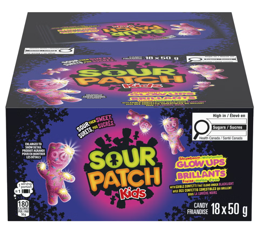 (S1-06) Maynards - Sour Patch Kids Glow Ups 50g x 18 Units