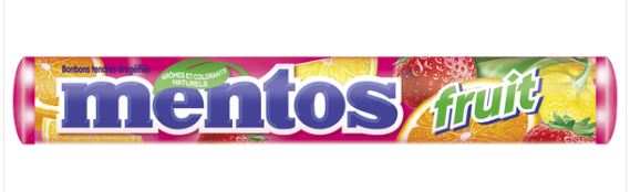 (S1-06) Mentos Fruit Mint Rolls 37.4g x 20 Units