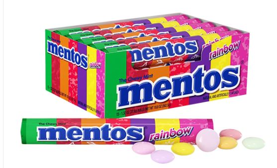 (S1-06) Mentos Rainbow Roll 37.4 g x 20 Units