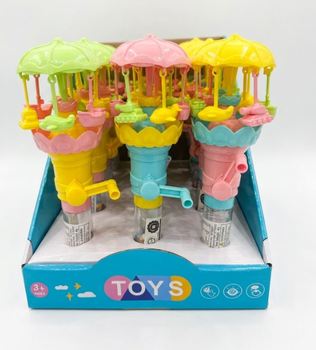 (S9-05) Letime Candy Toy - Light Up Merry-Go-Round With Hard Candy x 12 units