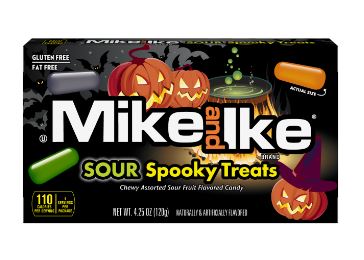 (S8-03)  Halloween - Theater Box Mike and Ike Sour Spooky Treats - 4.25oz (120g) x 12 units