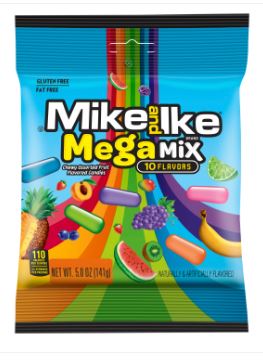 (S6-03)  Box - Us - Peg Bag - Mike & Ike Mega Mix 5oz(142g) x 12 Units