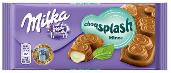 KRAFT Milka Splash Mint 90g  x 18 units