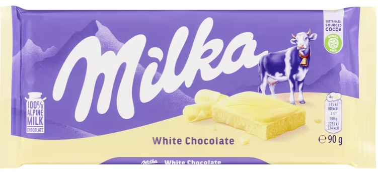 (S2-01) Milka White 90g x 24 Units