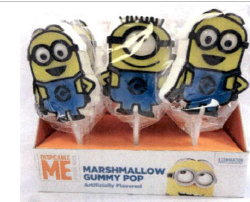 Minions Marshmallow Gummy Pop x 12 units