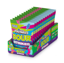(S4-03) Box - Mr Beast - Feastables - Sour Strikes Assorted Flavors  4.5oz (127g) x 12 Units (Watermelon,Raspberry,Green Apple and Strawberry)