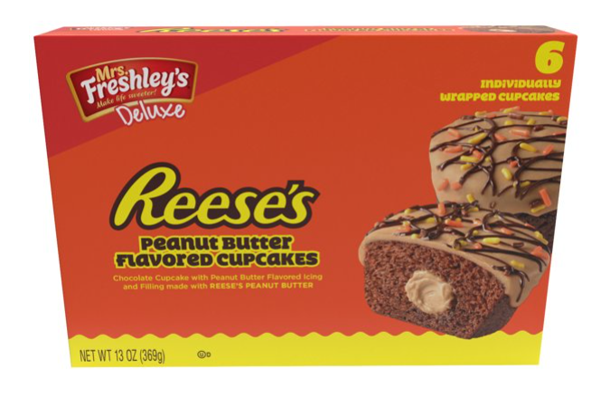 SINGLE - Mrs Freshley - Reese Peanut Butter Cupcakes 13 Oz (369g) 6 Cupcakes x 1 Unit