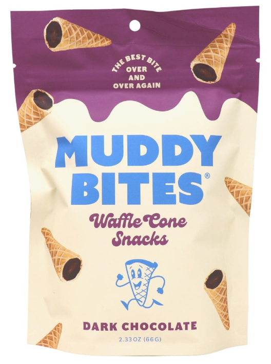 (S6-10) US - Waffle Cone - Muddy Bites - Dark Chocolate 2.33oz (66g)  x12 bags