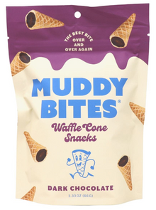 1 Unit x Single - Waffle Cone - Muddy Bites - Dark Chocolate 2.33oz (66g)