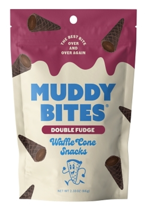 1 Unit x Single  - Waffle Cone - Muddy Bites - Double Fudge  2.33oz (66g)