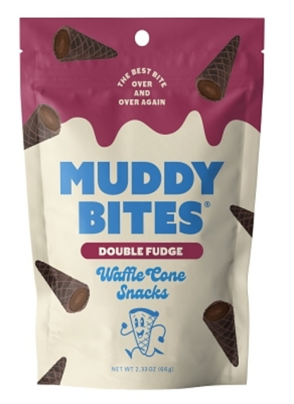 1 Unit x Single  - Waffle Cone - Muddy Bites - Double Fudge  2.33oz (66g)