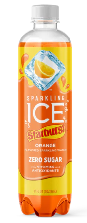 (S1-01) Us - Beverage - Sparkling Ice - Starburst - Orange ZERO SUGAR 502ml x 12 units (Buyer is responsible if drinks may leak during shipping and weather) - SugarMarket.ca