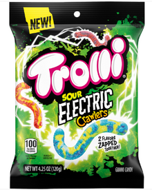 (S1-06) Us - Trolli Peg Bag - Sour Electric Crawlers 4.25oz (120g) x 1 Unit