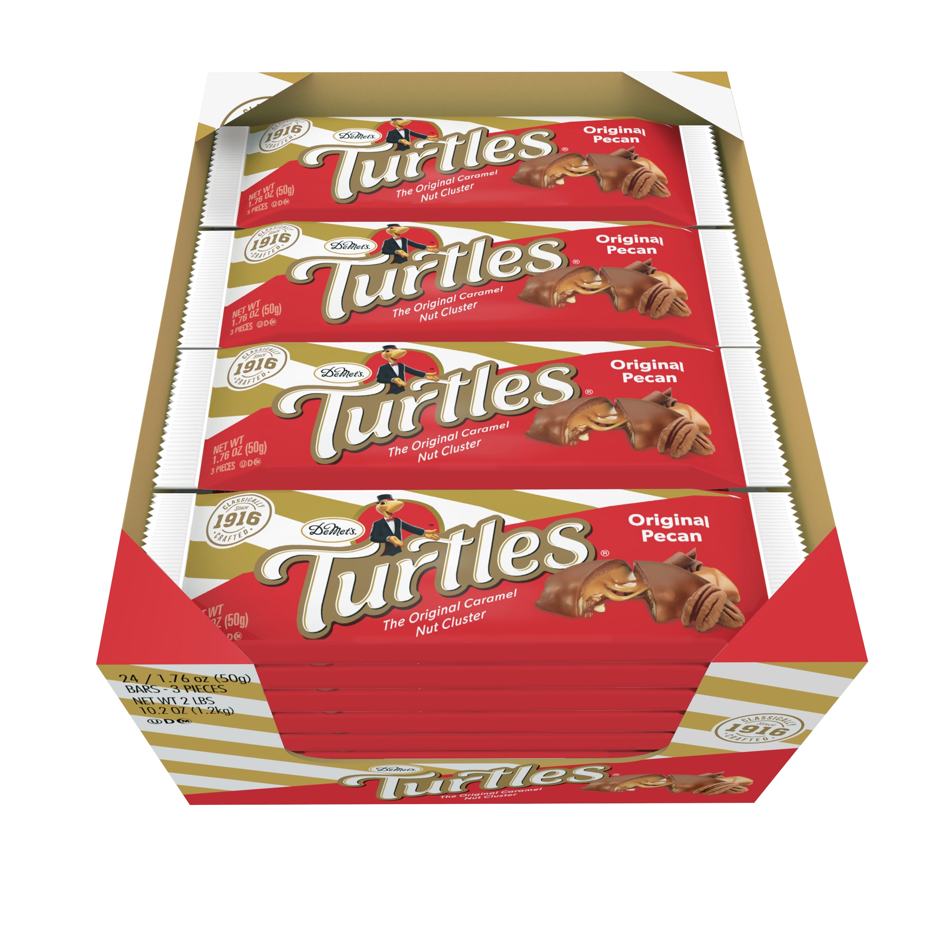 (S2-01) US - DeMet's Turtles Original (3Pk) Bars -1.76oz (50g) x 1 unit - SugarMarket.ca