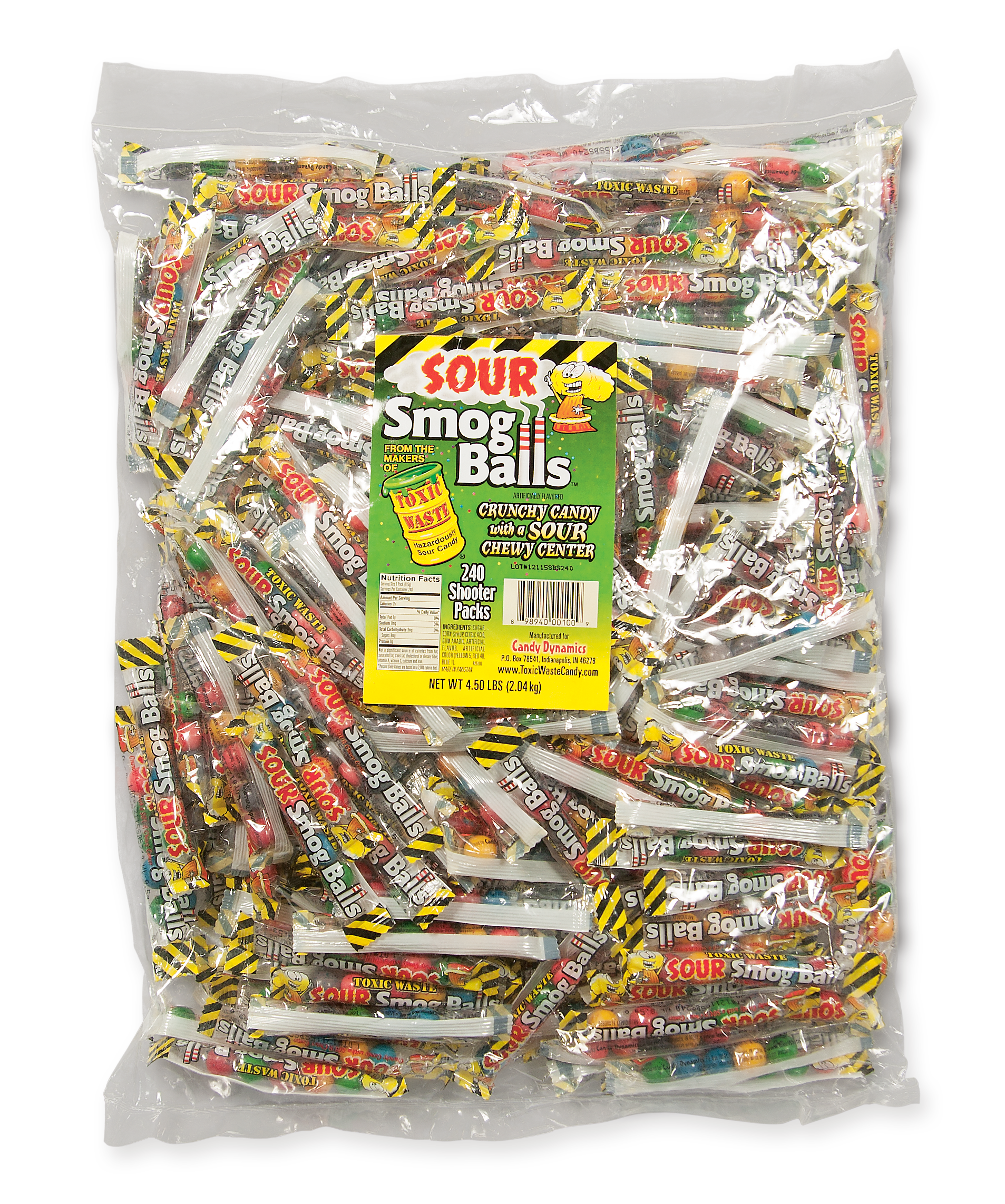 (S2-06) Pakistan - Bulk - Toxic Waste Sour Smog Balls Shooters Packs 240 pieces x 1 Bag