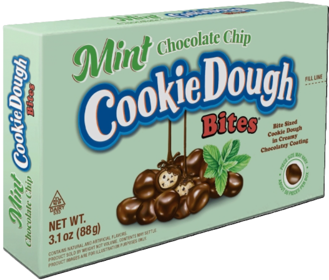 (S2-08) US - Theater Box Cookie Dough Mint Chocolate Chip Bites 3.1 oz (x12 units) - SugarMarket.ca
