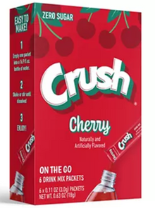 (S5-06) US - Drink Mix - CASE - On the Go Drink Mix - CHERRY CRUSH (6 pockets) x 12 Boxes - SugarMarket.ca