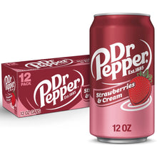 (S5-09) Beverage - Dr Pepper Strawberries and Cream Soda 12 floz (355ml) x 12 cans (Buyer is responsible if drinks may leak during shipping and weather) - SugarMarket.ca