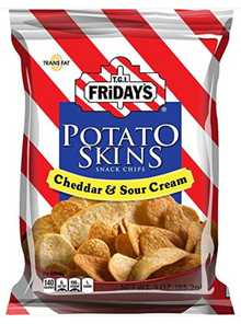 (S6-03) US - Chips - TGI Fridays Cheddar and Sour Cream Potato Skins 3oz (85g) x 6 bags (chips bags may be deflated during shipping) - SugarMarket.ca
