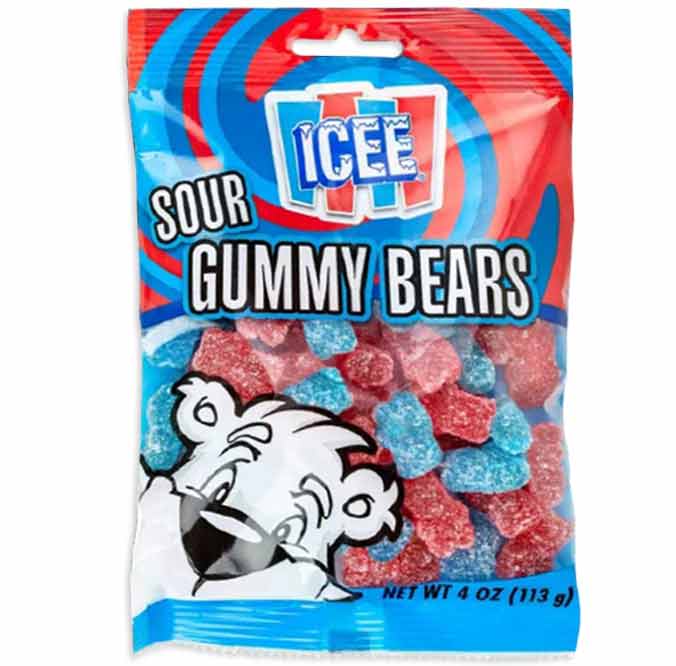 (S6-04) Spain - KoKo Icee Gummy Bears Peg Bag 3.98oz (113g) x 12 units - SugarMarket.ca