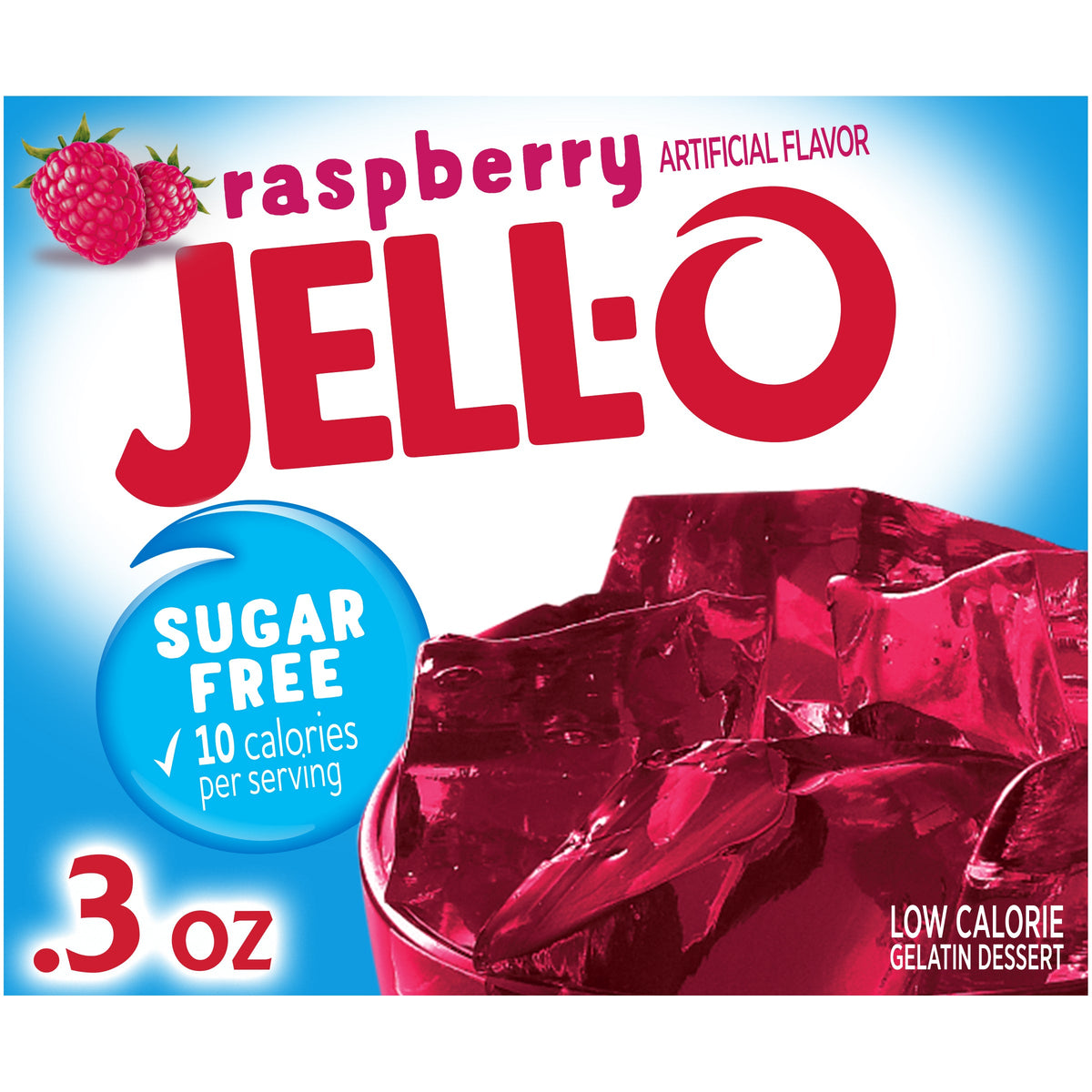 (S6-08) US - Sugar Free - Kraft Jell-O Dessert Mix - Raspberry 0.3oz X 24 Units - SugarMarket.ca