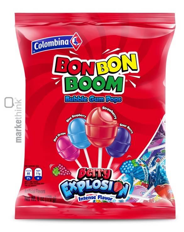 (S7-08) COLOMBIA - Peg Bags - Colombina Bon Bon Boom Berry Explosion 6oz 12 units - SugarMarket.ca