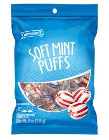 (S7-08) COLOMBIA - Peg Bags - Colombina Soft Mint Puffs 6oz(170g) x 12 Units - SugarMarket.ca
