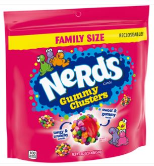 (S6-11) US - Nerds Gummy Clusters Family Size SUB Bag -  RAINBOW 18.5oz(524g) x 5 Bags
