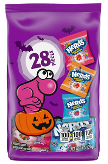 (S8-03) Halloween - Nerds Gummy Clusters Variety Mix Treats Bag (396g) (Rainbow, Spooky and Very Berry Flavors)  - 14g x 28 Pieces