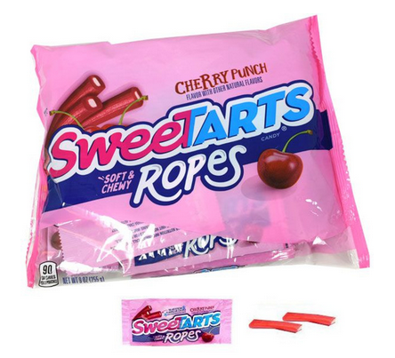 (S1-02) Single - Wonka Sweetarts Cherry Punch Ropes Fun Size LDB 9oz x 1 unit