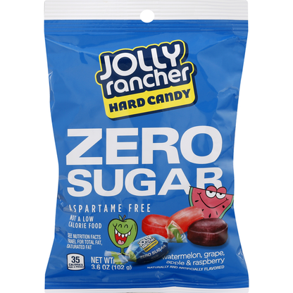 (S7-05) Canada - Sugar Free - Jolly Rancher Hard Asstd Peg Bag 3.6oz 12 units