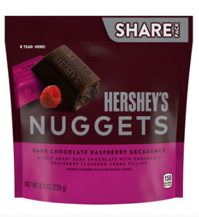 (S5-07) Single - HERSHEYS NUGGETS Dark Chocolate Raspberry Decadence SUB - 8.1oz (230G) X 1 Bag