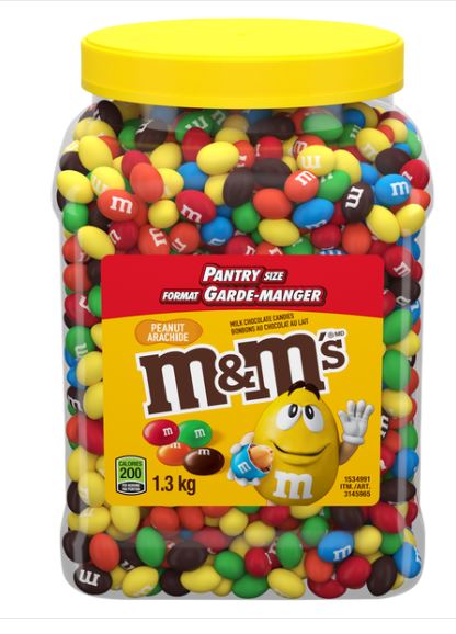 (S4-01) Tub - M&M'S Milk Chocolate AND Peanut - 1.3kg X 1 Jar