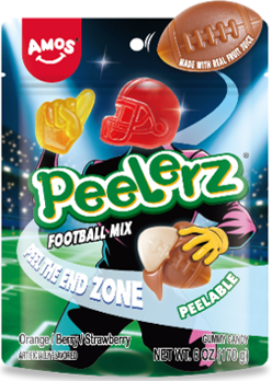 (S6-06) Amos Peelerz Gummy - Footbal Mix Sub Bag 6oz (170g) x 12 Units