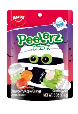 (S8-02) Halloween - Amos Peelerz Gummy Mummy Sub Bag - 6oz (170g) x 12 Units