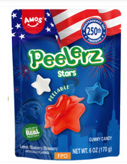 (S6-06) Amos Peelerz Gummy Sub Bag - STARS 6oz(170g) x 12 Units