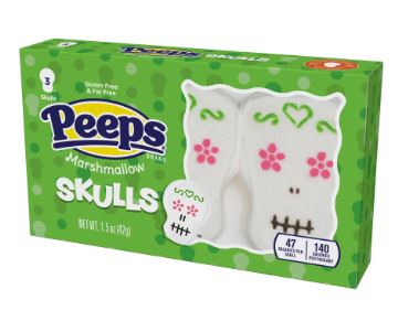 Halloween - Peeps 3pk Skulls Marshmallow - 1.5oz (43g) x 24 Units