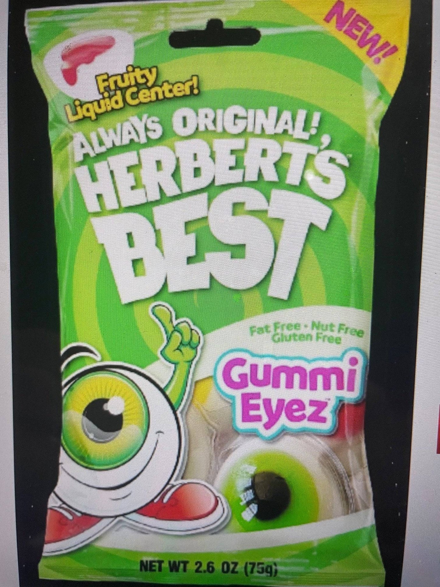 (S6-08) Spain - Herberts Best - Gummi Eyez Peg Bag - 2.6oz (75g) x 12 units(Best Before October 11,2025) - SugarMarket.ca