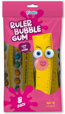 Peg - Ruler Bubble Gum 8-PK x 20G (160g) x 21 Bags