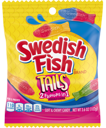 (S1-06) Canada - Swedish Fish  Big Tails Peg Bag - 3.6oz (102g) x 12 Units
