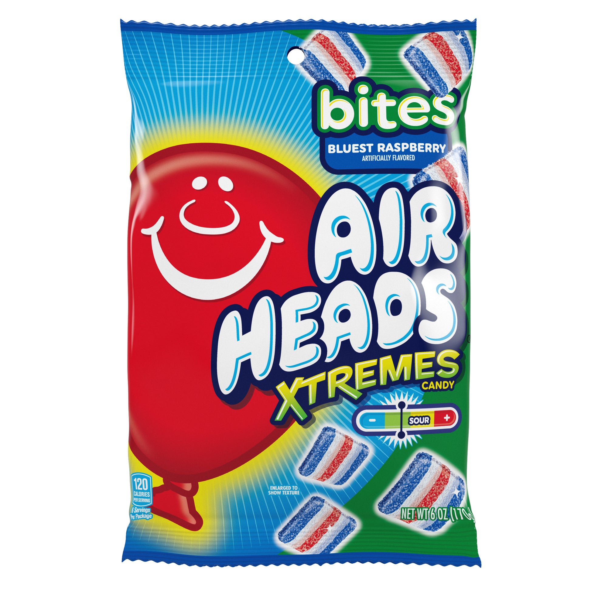 (S6-03) US - Peg Bag - Airheads Xtreme Bites Blue Raspberry 6oz x 12 Units