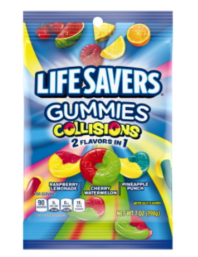 (S6-08) US - Peg Bag - Lifesavers GUMMIES - Collisions 7oz (198g) x 12 units