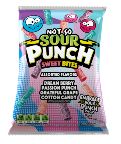(S1-08) Box - US - Peg Bag - Not So Sour Punch Bites - Sweet Bites - 5oz (142g) x 12 units - SugarMarket.ca