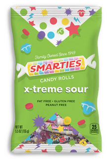 PEG BAG - SMARTIES - X-TREME SOUR ROLLS 5oz x 12 units