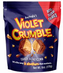 PEG BAG - VIOLET CRUMBLE BITE SIZE CUBES ORIGINAL 6oz x 8 units