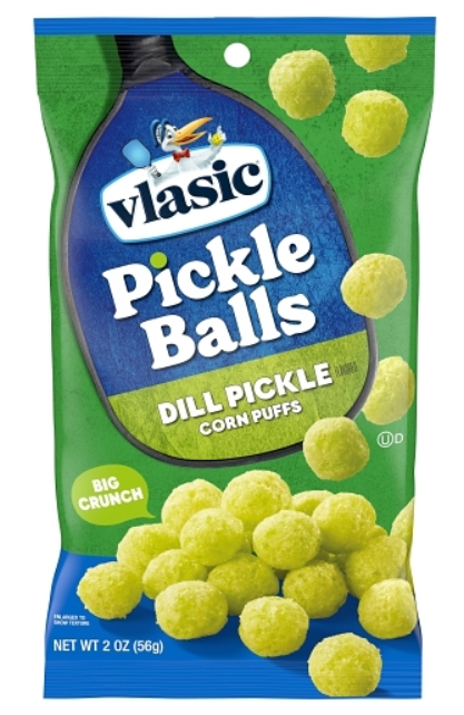 (S6-12)  US - Vlasic Dill Pickle Corn Puff Snacks Peg Bag -  2oz (56g) x 12 units