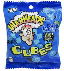 (S1-08) US - Peg Bag - Warheads Cubes - Blue Raspberry 3.5oz x 12 units