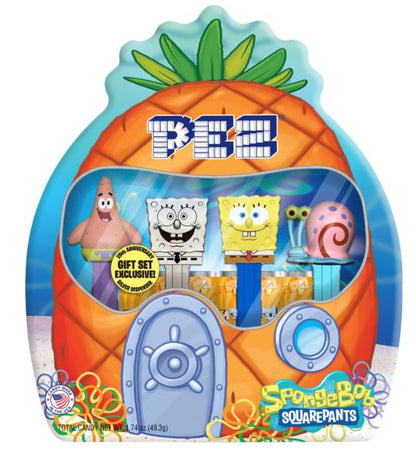 (S6-09) PEZ SpongeBob Gift TIN (4Disp+6Rolls)  x 1 Unit